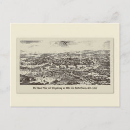 Vintage Karte Österreich | Wien Umgebung 1683 Vykort