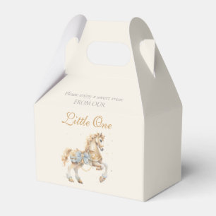 Vintage Karusellhäst Blå Akvarell Baby Shower Presentaskar