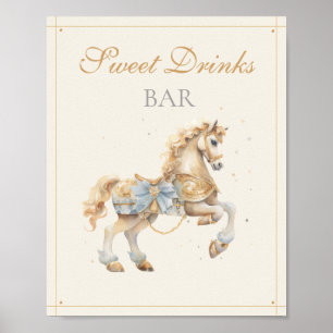 Vintage Karusellhäst Drinks Bar Poster