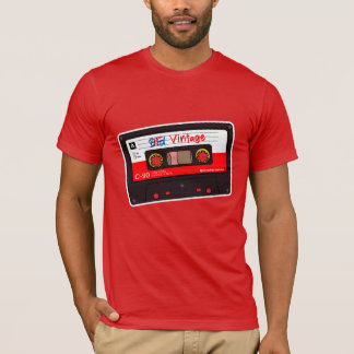 Vintage kassettband Skruvade grafik Röd T Shirt