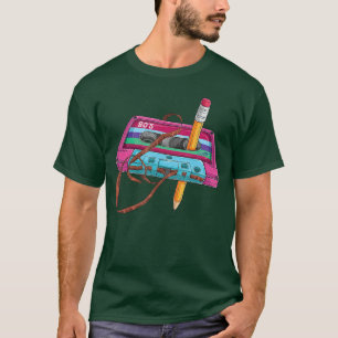 Vintage kassettbandpenna 70-tal 80-tal 90-tal Musi T Shirt