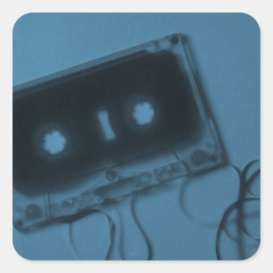 Vintage Kassettbandsblått Klistermärke