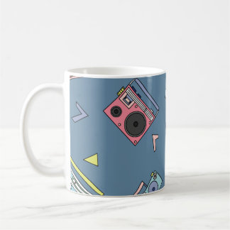 Vintage Kassettbandspelare: Retro Sömlös konst Kaffemugg