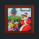 Vintage Kat-jul, Louis Wain Minnesask<br><div class="desc">Louis Wain (5 augusti 1860-4 juli 1939) var en engelsk artiste som var känd för hans teckning, och som genomgående innehöll antropomorfterade, storögda katter och kattungar. Under de senare åren kan han ha drabbats av schizofreni (även om detta påstående är omtvistat), vilket enligt vissa psykiatriker framgår av hans verk. citat:Wikipedia...</div>