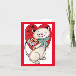 Vintage Kat Valentine Card Helgkort