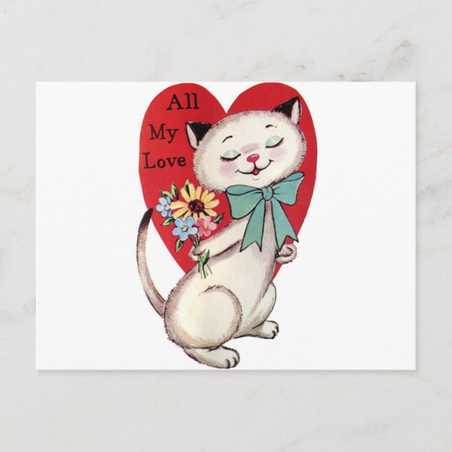 Vintage-Kat-Valentine-GraphicsFairy. Helg Vykort (Framsida)