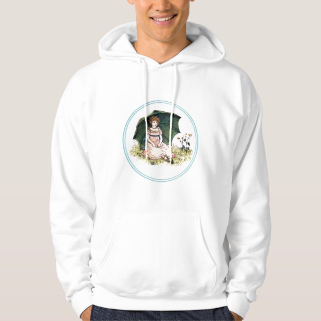 Vintage Kate Greenaway Bok Illustration Hoodie (Framsida)