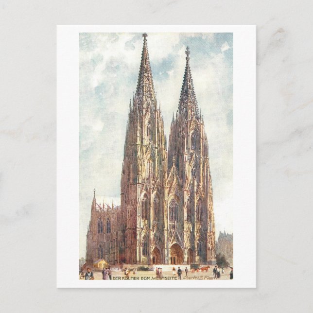 Vintage katedral i Köln Vykort (Framsida)