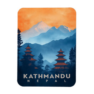 Vintage Kathmandu Temple Nepal Magnet