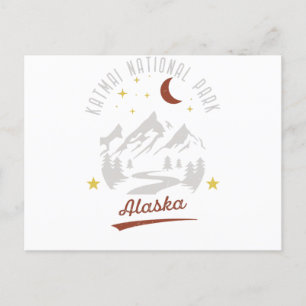 Vintage Katmai nationalpark Alaska Vykort