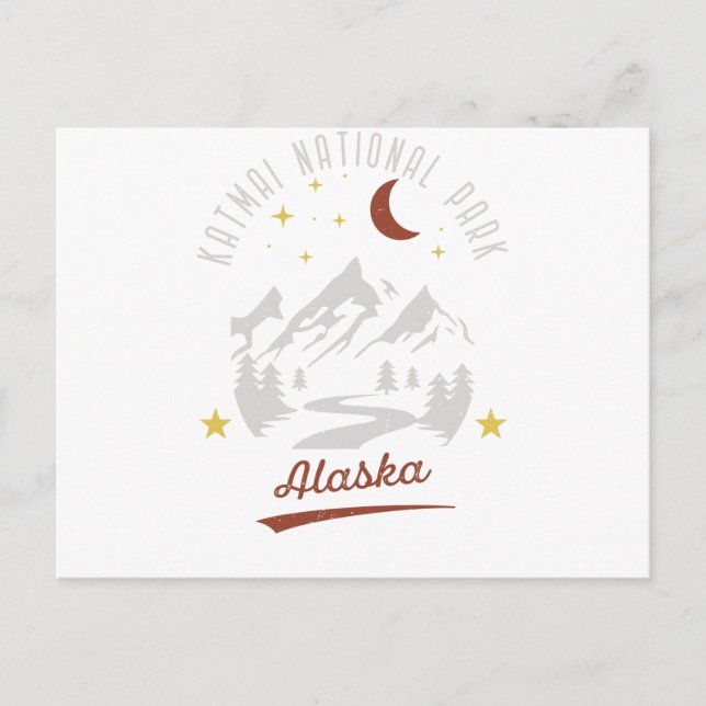 Vintage Katmai nationalpark Alaska Vykort (Framsida)