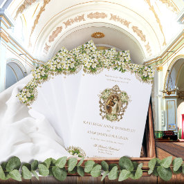 Vintage Katolska Bröllop Mass Ceremony-programmet