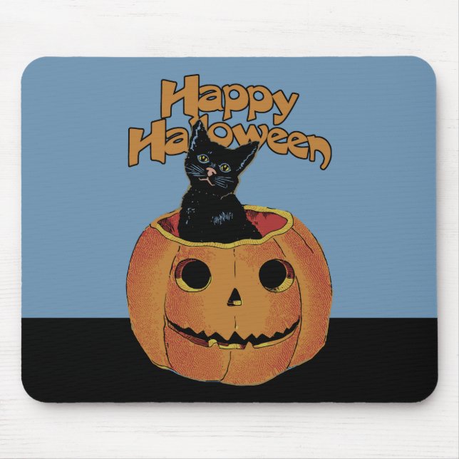 Vintage Katt i Jacken'o'Lantern Musmatta (Framsidan)