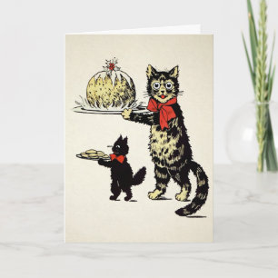 Vintage Katt julkort Helgkort