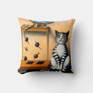 VINTAGE KATT KONST WHIMSICAL KATT ÄLskare Kudde