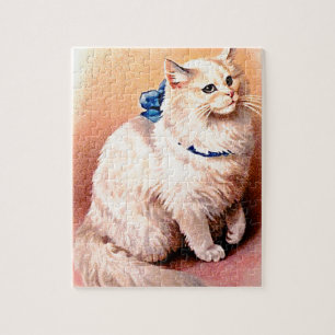 Vintage Katt med blått ben Pussel