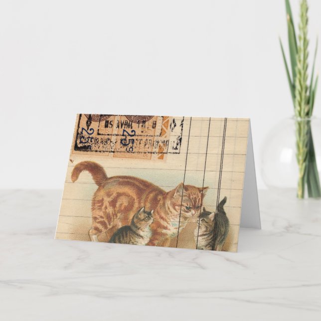 Vintage Katt och Ephemera Kort (Framsida)