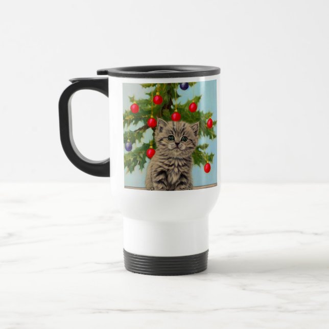 Vintage Katt och Julgran Resemugg (Vänster)