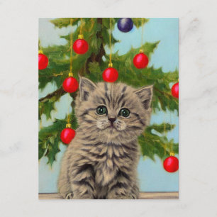 Vintage Katt och Julgran Tilläggskort