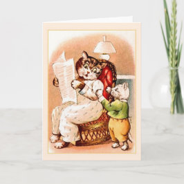 Vintage Katt och Kitten Mors dag-hälsningskort Kort
