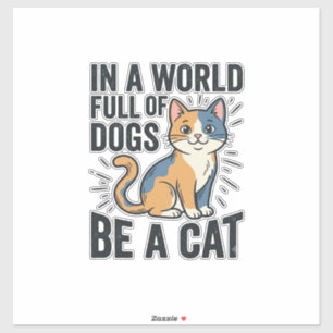 Vintage kattälskare Var en katt Grafisk design_1 Klistermärken