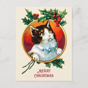 Vintage, kattjristmas helg vykort