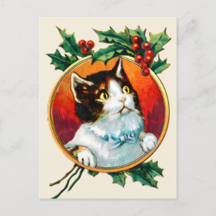 Vintage, kattjristmas helg vykort
