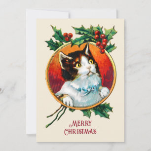 Vintage, kattjristmas julkort