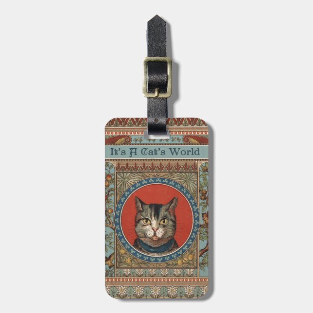 Vintage Kattliv för Kitty Cat Classic Bagagebricka (Vertikal Framsida)