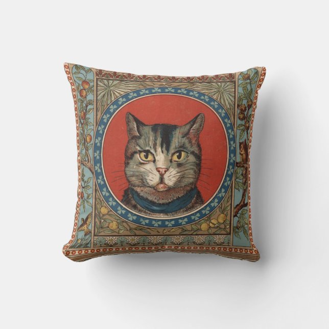 Vintage Kattliv för Kitty Cat Klassisk Victorian Kudde (Framsida)