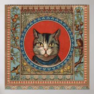 Vintage Kattliv för Kitty Cat Klassisk Victorian Poster