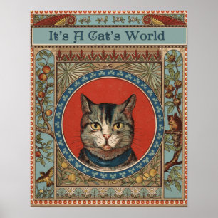 Vintage Kattliv för Kitty Cat Klassisk Victorian Poster