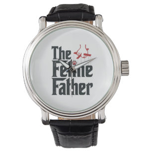 Vintage Kattpappa Katt Humor Vektor Design_1 Armbandsur