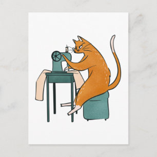Vintage Kattsyta Vykort