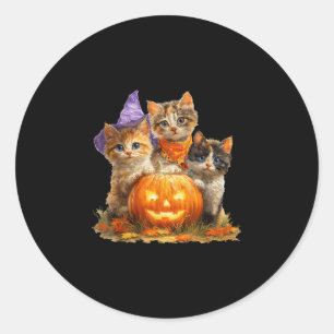 Vintage kattungar pumpa söt katt skum säsong runt klistermärke