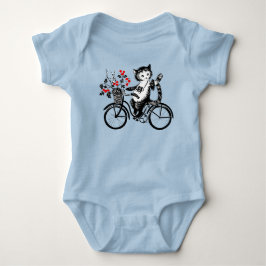 Vintage Kattunge Riding A Bicycle T Shirt