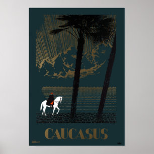 Vintage Kaukasusbergen Ryssland - resa Poster