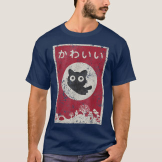 Vintage Kawaii Cat Anime Japansk Gift Girls Boys T Shirt