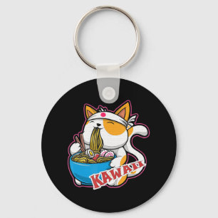 vintage kawaii-katt som äter nomme animi retro Jap Nyckelring
