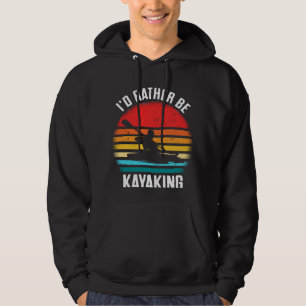 Vintage Kayaking Sunset Paddling Vatten sport Hoodie