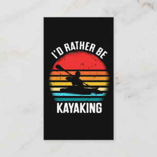 Vintage Kayaking Sunset Paddling Vatten sport Visitkort