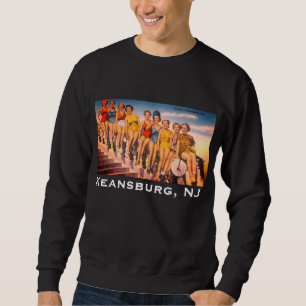Vintage Keansburg, NJ Beach Scene - Jersey Shore Lång Ärmad Tröja