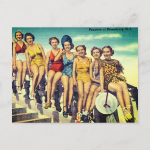 Vintage Keansburg, NJ Beach Scene - Jersey Shore Vykort