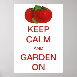 Vintage Keep Calm och fortsätt trädgårdsarbete Tom Poster