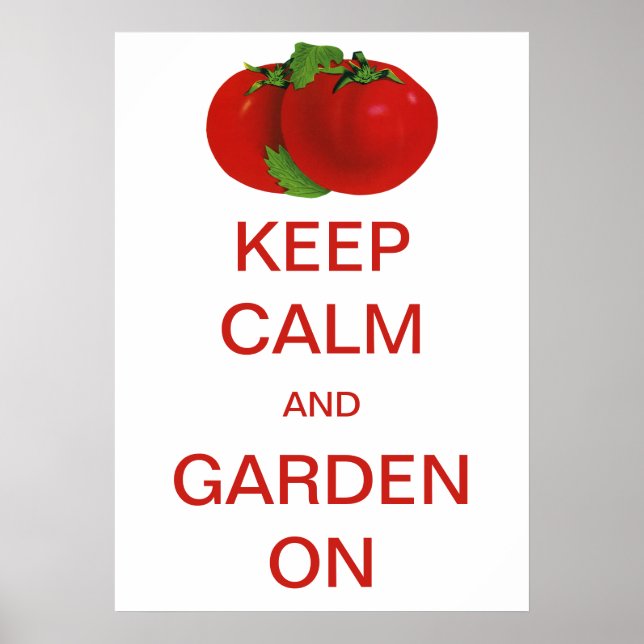 Vintage Keep Calm och fortsätt trädgårdsarbete Tom Poster (Framsidan)