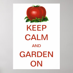 Vintage Keep Calm och Odla Vidare Tomat Poster