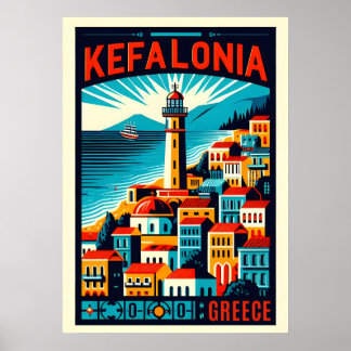 vintage Kefalonia greece trip souvenirs Poster