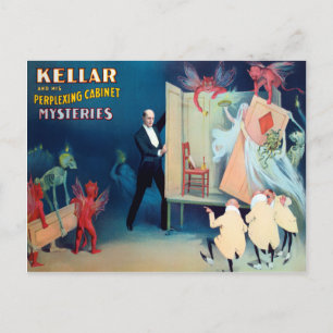 Vintage Kellar Magic Poster Vykort