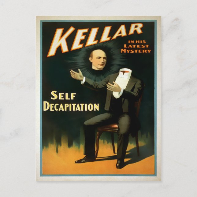 Vintage Kellar Magic Poster Vykort (Framsida)