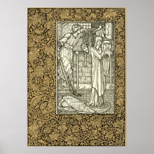 Vintage Kelmscott Press William Morris Gräns Poster